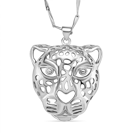 Panther Pendant with Chain (Size 17.5 - 2 Ext) in Silver Colour Plating