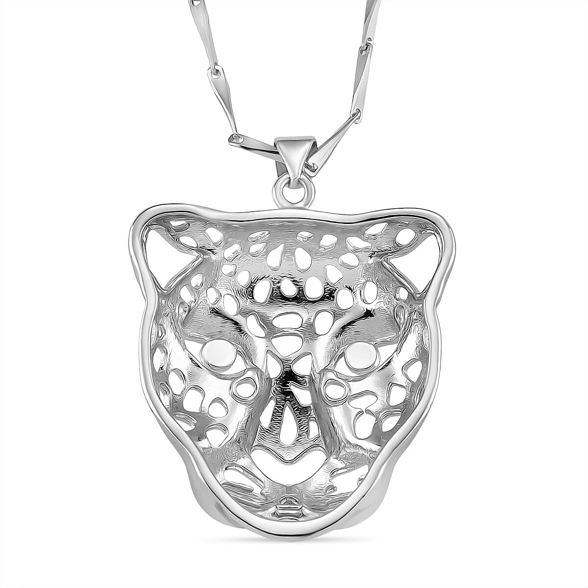Panther Pendant with Chain (Size 17.5 - 2 Ext) in Silver Colour Plating