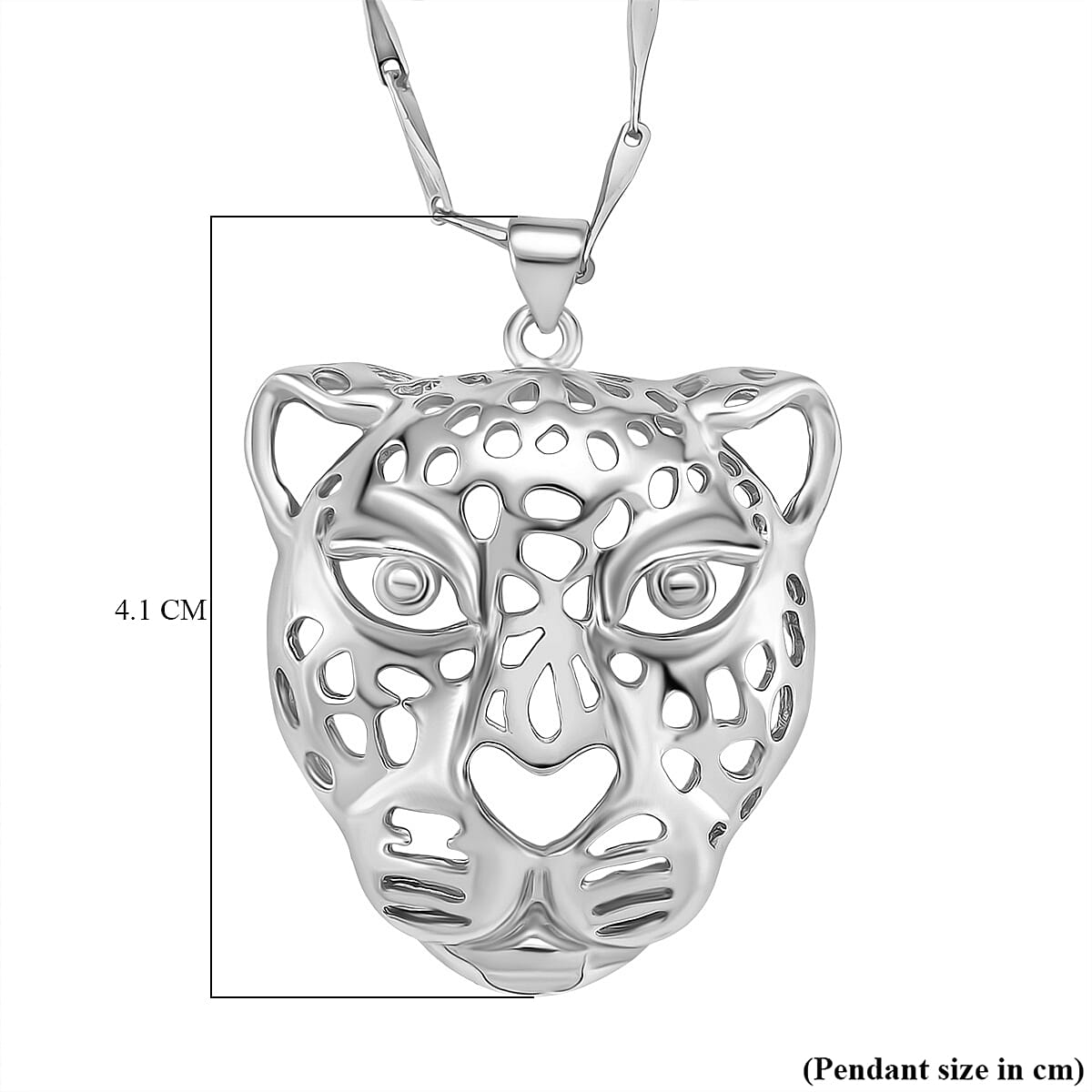 Panther Pendant with Chain (Size 17.5 - 2 Ext) in Silver Colour Plating