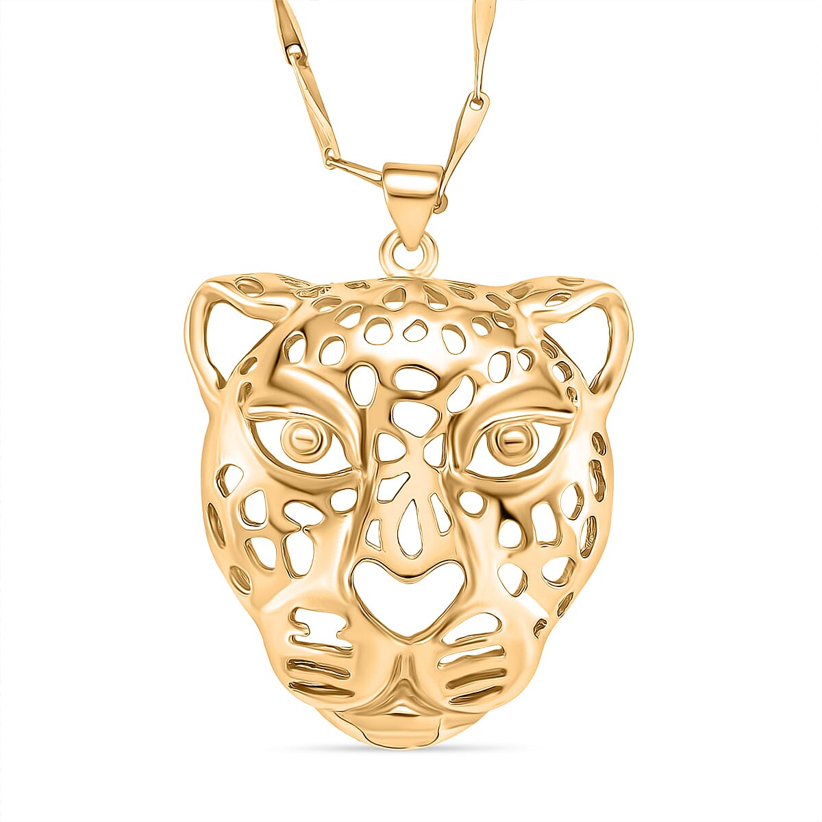 Panther Pendant with Chain (Size 17.5 - 2 Ext) in Gold Colour Plating