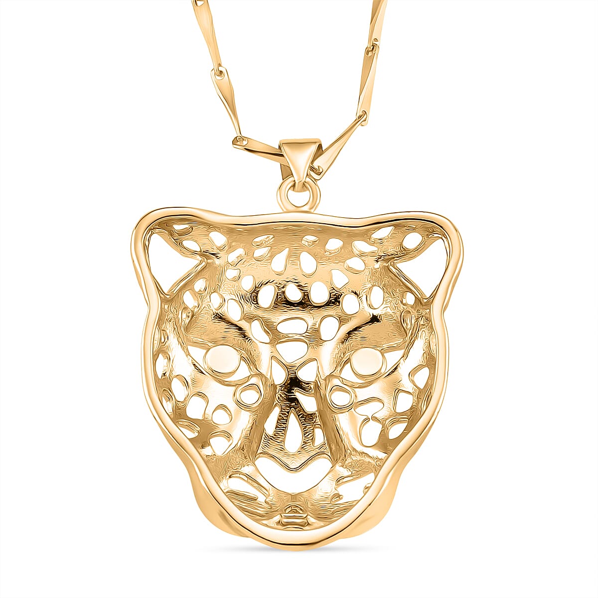 Panther Pendant with Chain (Size 17.5 - 2 Ext) in Gold Colour Plating