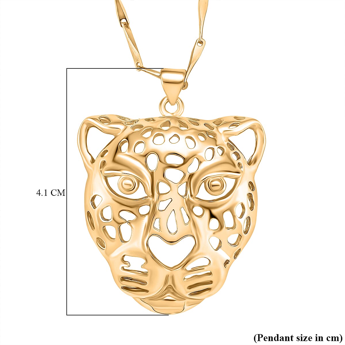Panther Pendant with Chain (Size 17.5 - 2 Ext) in Gold Colour Plating