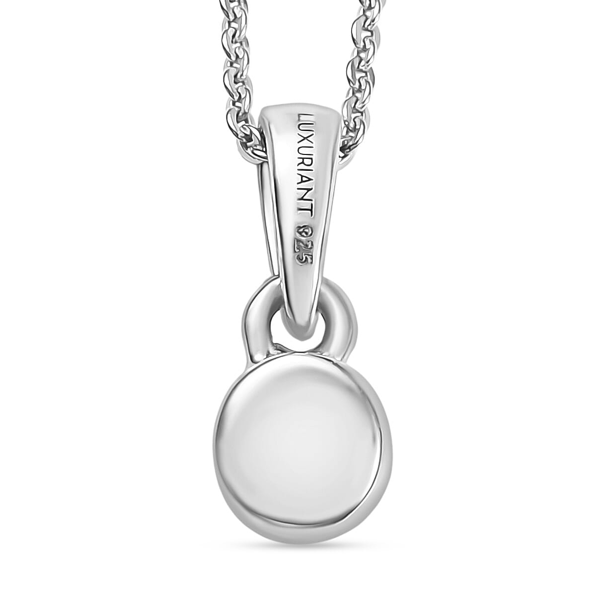 Luxuriant Lab Grown Diamond (SI-G-H) Pendant with Chain (Size 20) in Rhodium Overlay Sterling Silver 0.25 Ct.