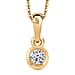 LUXURIANT Lab Grown Diamond Solitaire Pendant with Chain (Size 20) in 18K Yellow Gold Vermeil Over Sterling Silver 0.250 Ct.