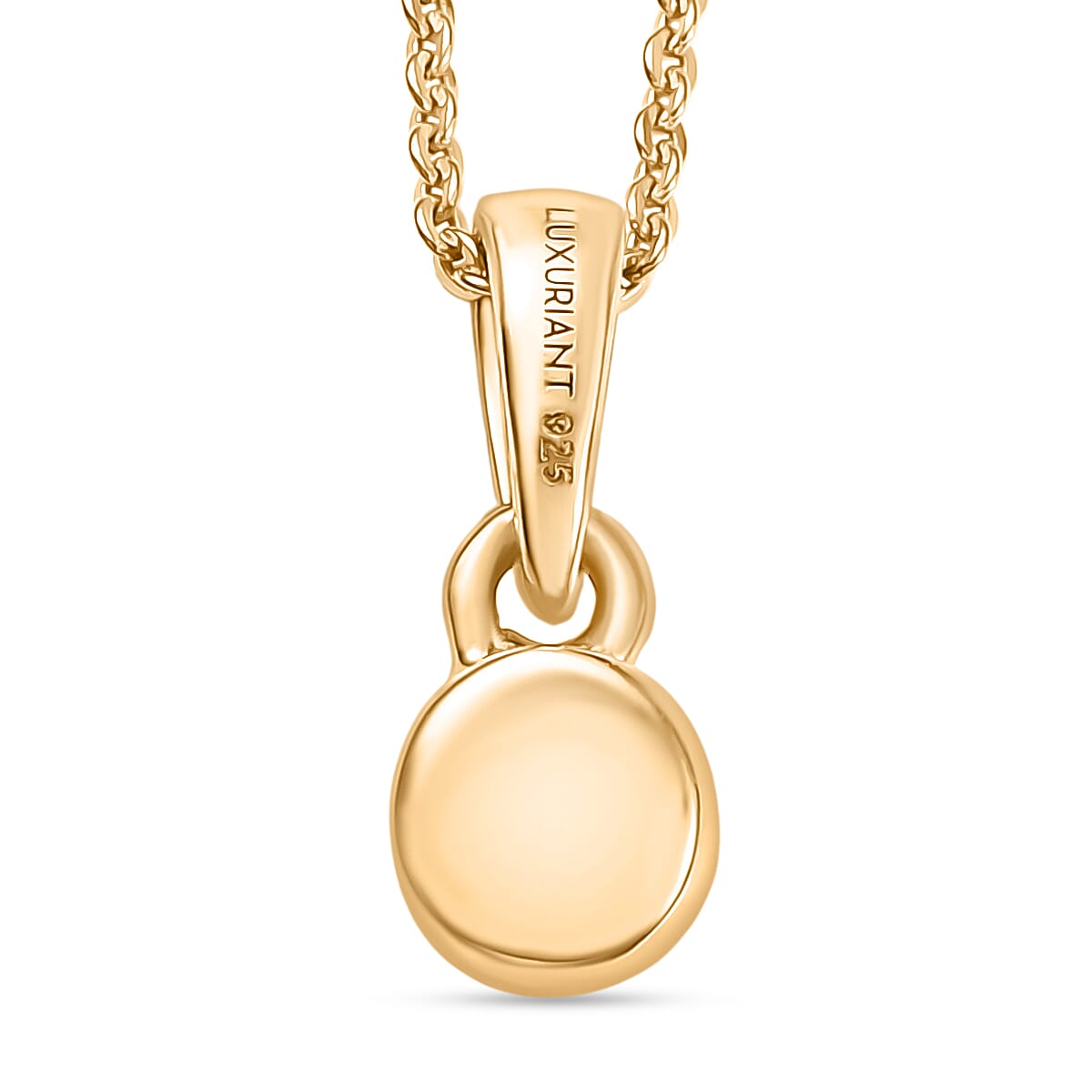 Luxuriant Lab Grown Diamond (SI-G-H) Pendant with Chain (Size 20) in 18K Vermeil Yellow Gold Plated Sterling Silver 0.25 Ct.