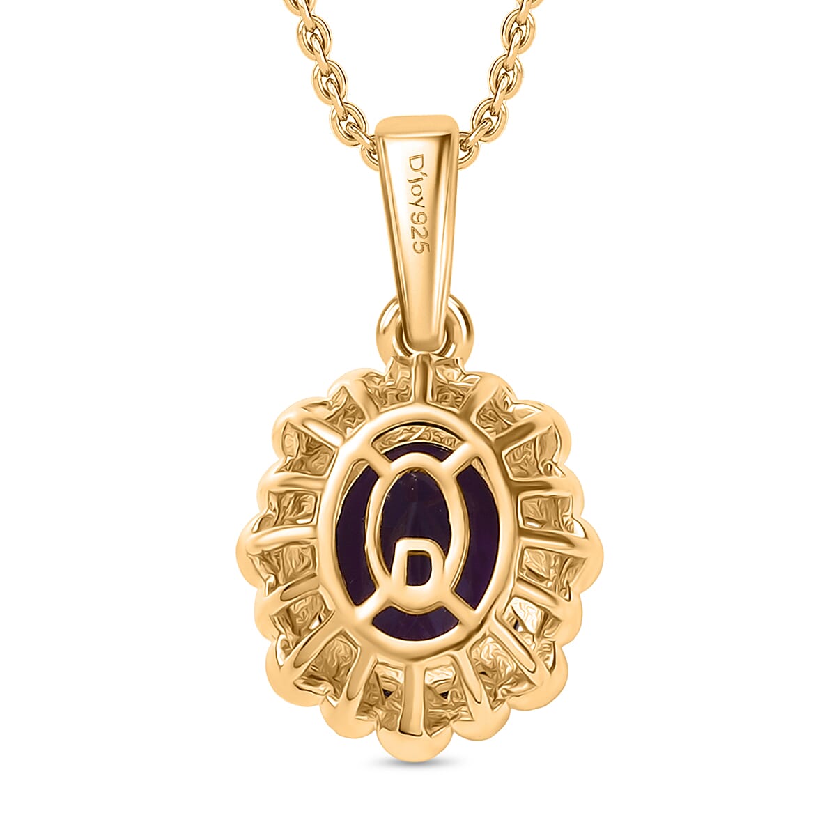 African Amethyst Pendant with Chain (Size 20) in 14K Yellow Gold Overlay Sterling Silver 1.66 Ct. African Amethyst Pendant with Chain (Size 20) in 14K Yellow Gold Overlay Sterling Silver 1.66 Ct.
