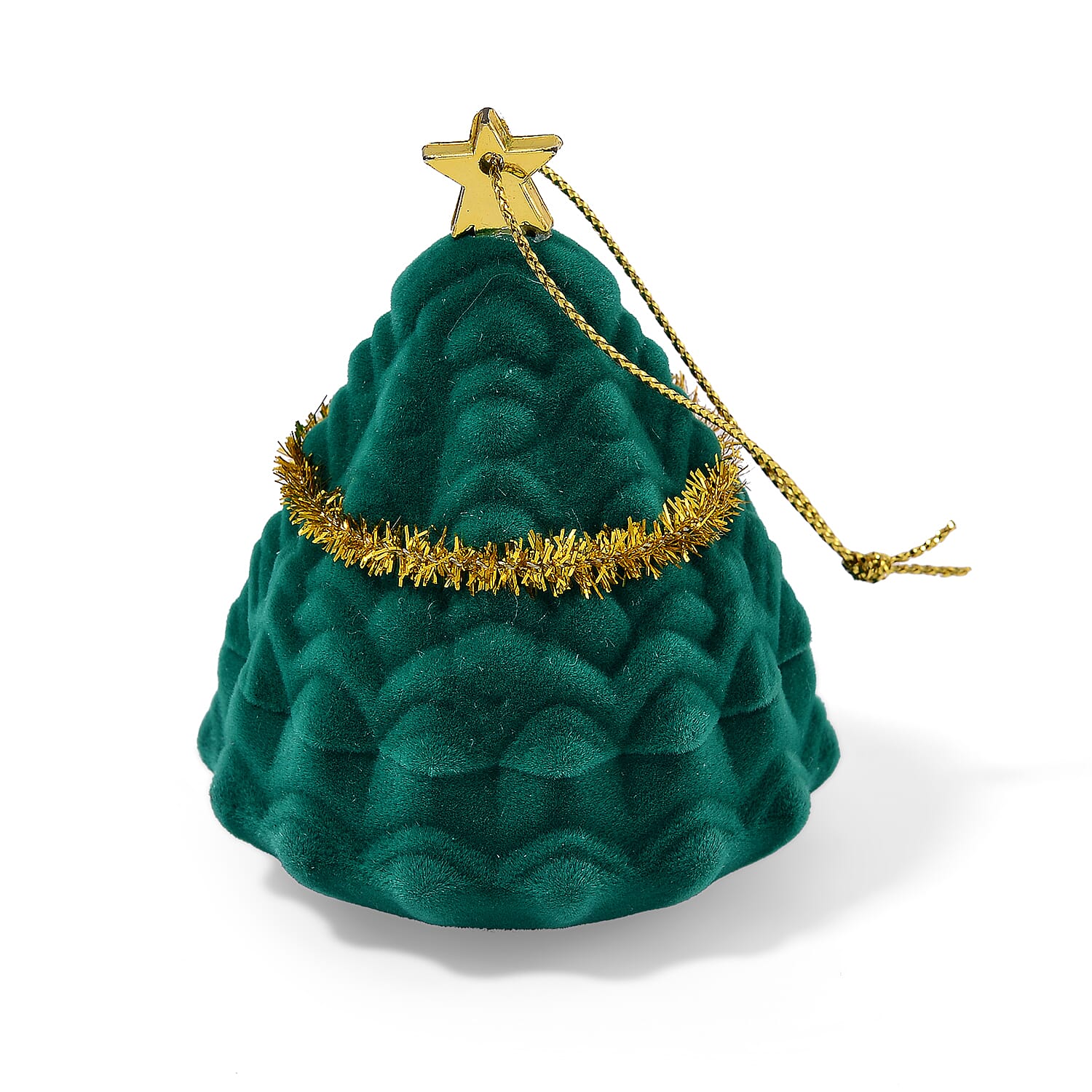 Set of 2 Pairs of Earrings -  White Cubic Zirconia Studs With Push Backs and Hoops Earrings Presented in a Christmas Tree Gift Box