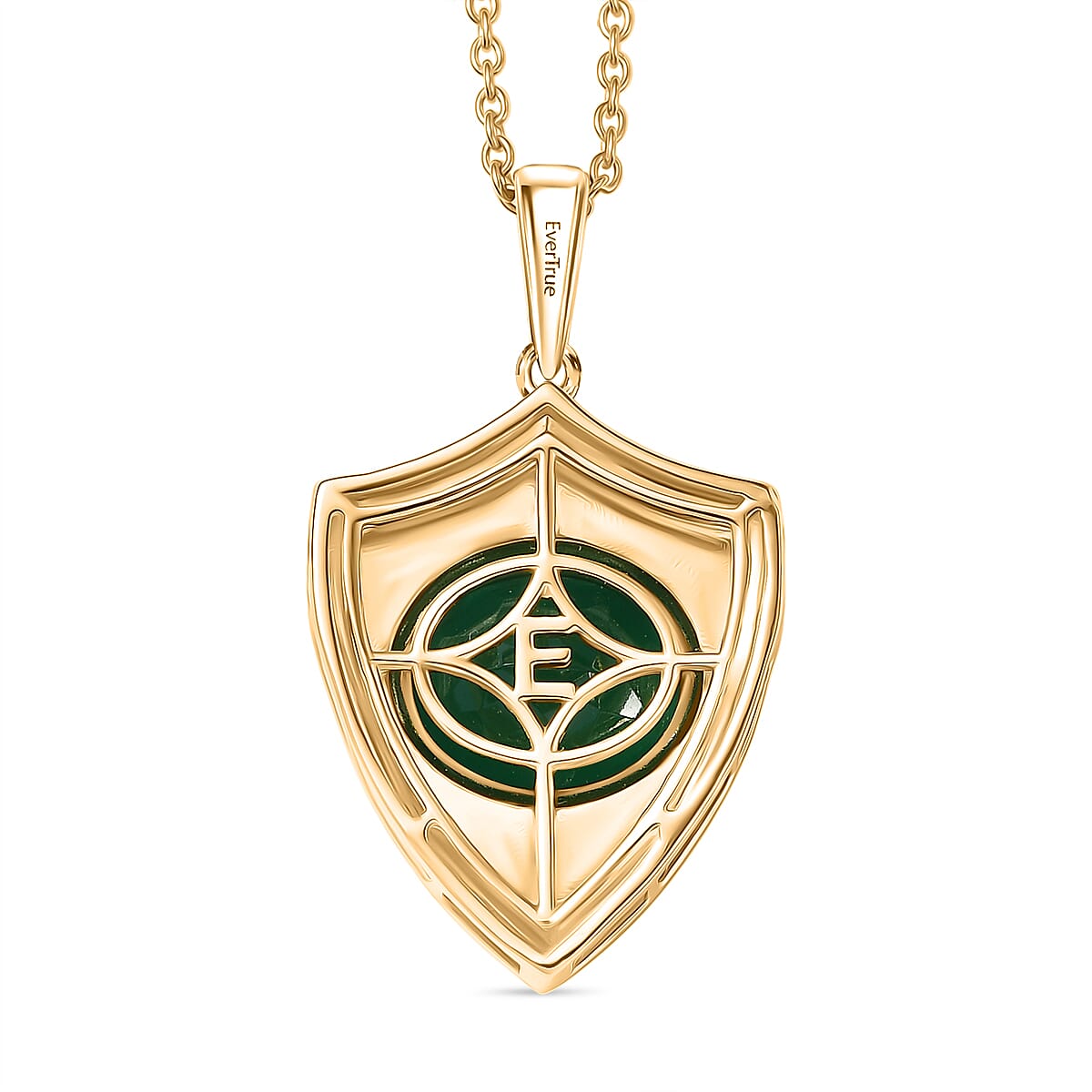 Verde Onyx Pendant with Chain (Size 20) in Yellow Gold Plating 4.37 Ct.