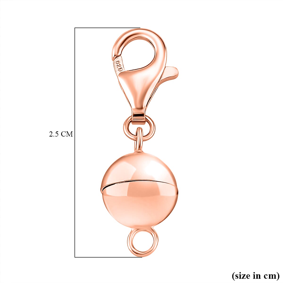 DOD - Set of 3 Magnetic Lock with Lobster Clasp in Rose Gold Plating Sterling Silver DOD - Set of 3 Magnetic Lock with Lobster Clasp in Rose Gold Plating Sterling Silver