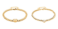 2-Pack-Designer-Closeout-Heart-Bracelet-Size-7-5-with-Ext-in-Yellow-Go