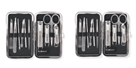 2 Pack Bliss - Beyond Set of 10 embossed manicure set -  Brown and Blue