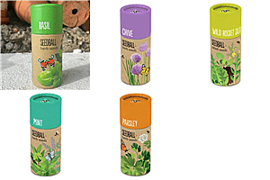 Seeball-Pack-of-5-Essential-Herb-Mix-Basil-Chive-Mint-Parsley-and-Wild