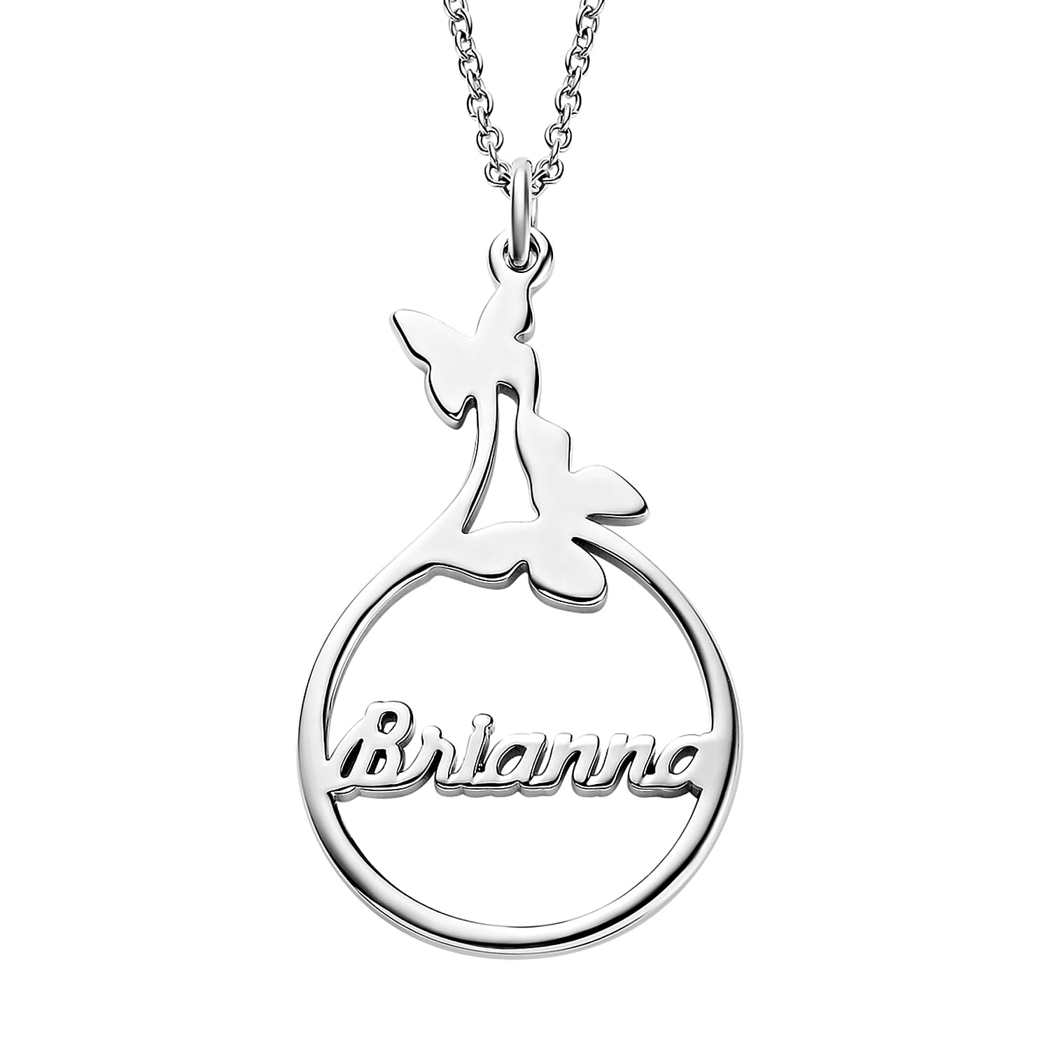 Pendant with Chain in Platinum Overlay Sterling Silver  Wt. 7.11 Gms