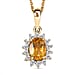 Halo Pendant with Chain in Platinum Overlay Sterling Silver