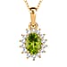Halo Pendant with Chain in Platinum Overlay Sterling Silver