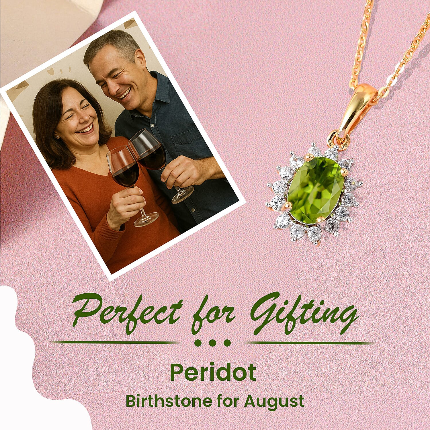 Hebei Peridot and Natural Cambodian Zircon Pendant with Chain(Size-20 with Lobster Clasp) in 18K Vermeil Yellow Gold Plated Sterling Silver 1.17 Ct.