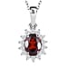 Halo Pendant with Chain in Platinum Overlay Sterling Silver