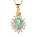 Amethyst February Birthstone and Natural Zircon Halo Pendant with Chain (Size-20) in 18K Vermeil Yellow Gold Plated Sterling Silver