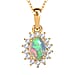 Halo Pendant with Chain in Platinum Overlay Sterling Silver