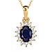 Halo Pendant with Chain in Platinum Overlay Sterling Silver
