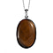 Tigers Eye Pendant with Chain (Size - 20) in Stainless Steel 28.50 Ct.