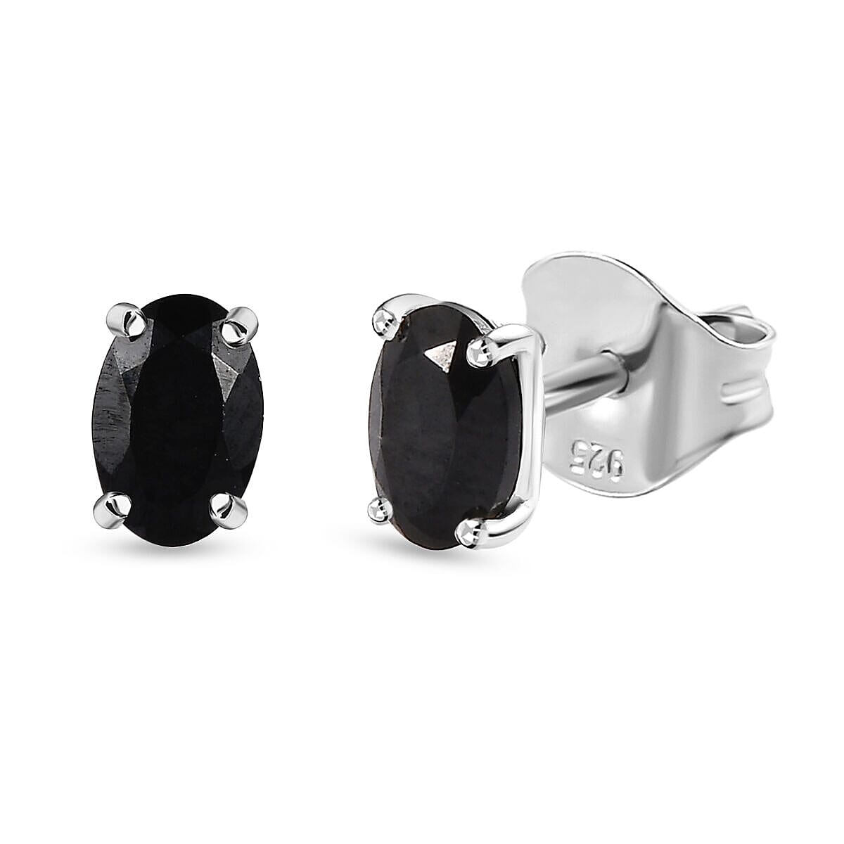 2 Piece Set - Boi Ploi Black Spinel Cross Pendant and Stud Earrings