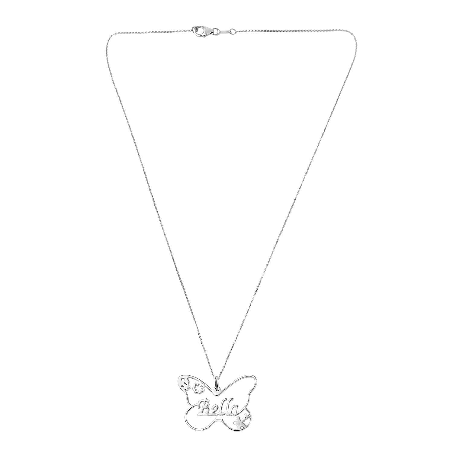 Pendant With Chain (Size-20) in Platinum Overlay Sterling Silver, Silver Wt. 6.90 Gms.