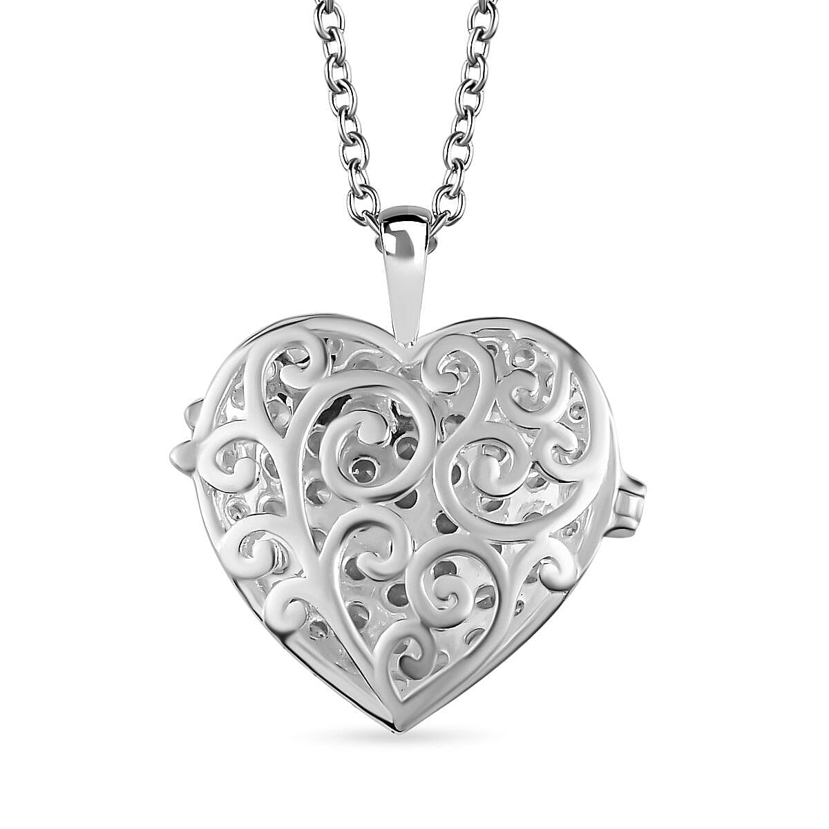 Cubic Zirconia Heart Pendant with Chain (Size 20)