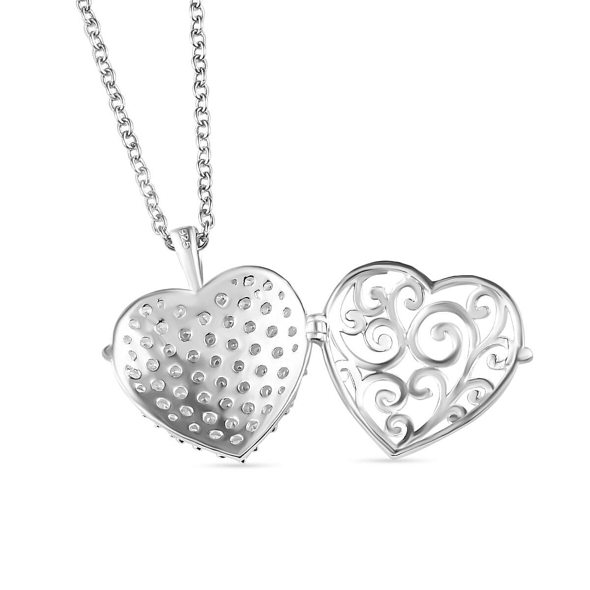 Cubic Zirconia Heart Pendant with Chain (Size 20)