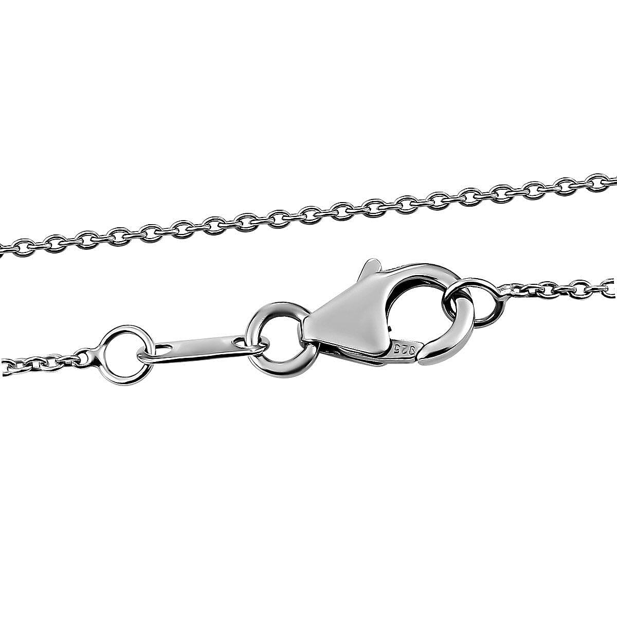 Natural Boi Ploi Black Spinel and Natural Zircon Pendant with Chain (Size 20) in Platinum Overlay Sterling Silver 2.50 Ct