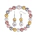 2 Piece Set - Sleeping Beauty Colour Shell Pearl & Austrian White Crystal Earring with Hook & Strechable Bracelet (Size - 7.5) 169.00 Ct.