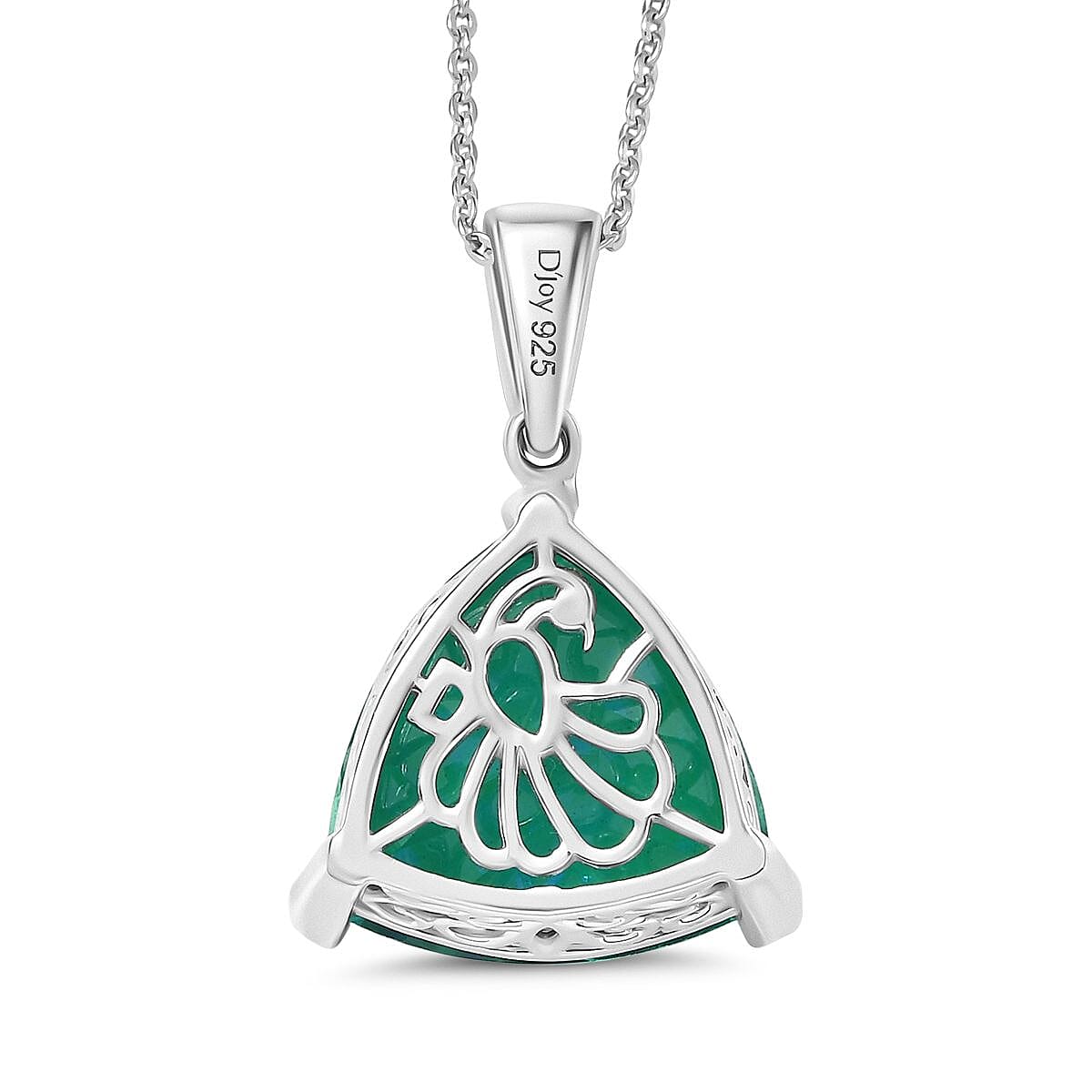 D'joy Peacock Triplet Quartz Pendant with Chain (Size 20) in Rhodium Overlay Sterling Silver 10.21 Ct.