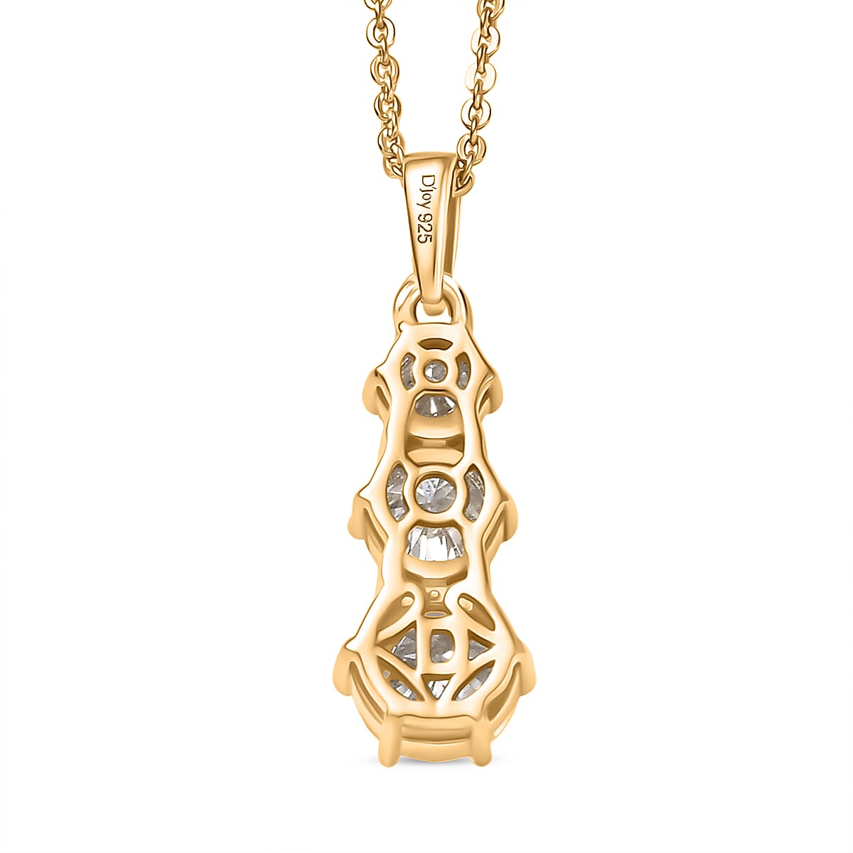 Moissanite Pendant with Chain (Size 20) in 14K Yellow Gold Plated Sterling Silver 1.39 Ct. Moissanite Pendant with Chain (Size 20) in 14K Yellow Gold Plated Sterling Silver 1.39 Ct.