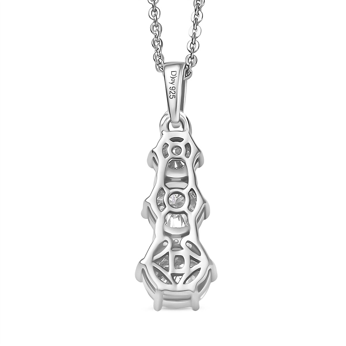Moissanite Pendant with Chain (Size 20) in Platinum Overlay Sterling Silver 1.38 Ct. Moissanite Pendant with Chain (Size 20) in Platinum Overlay Sterling Silver 1.38 Ct.