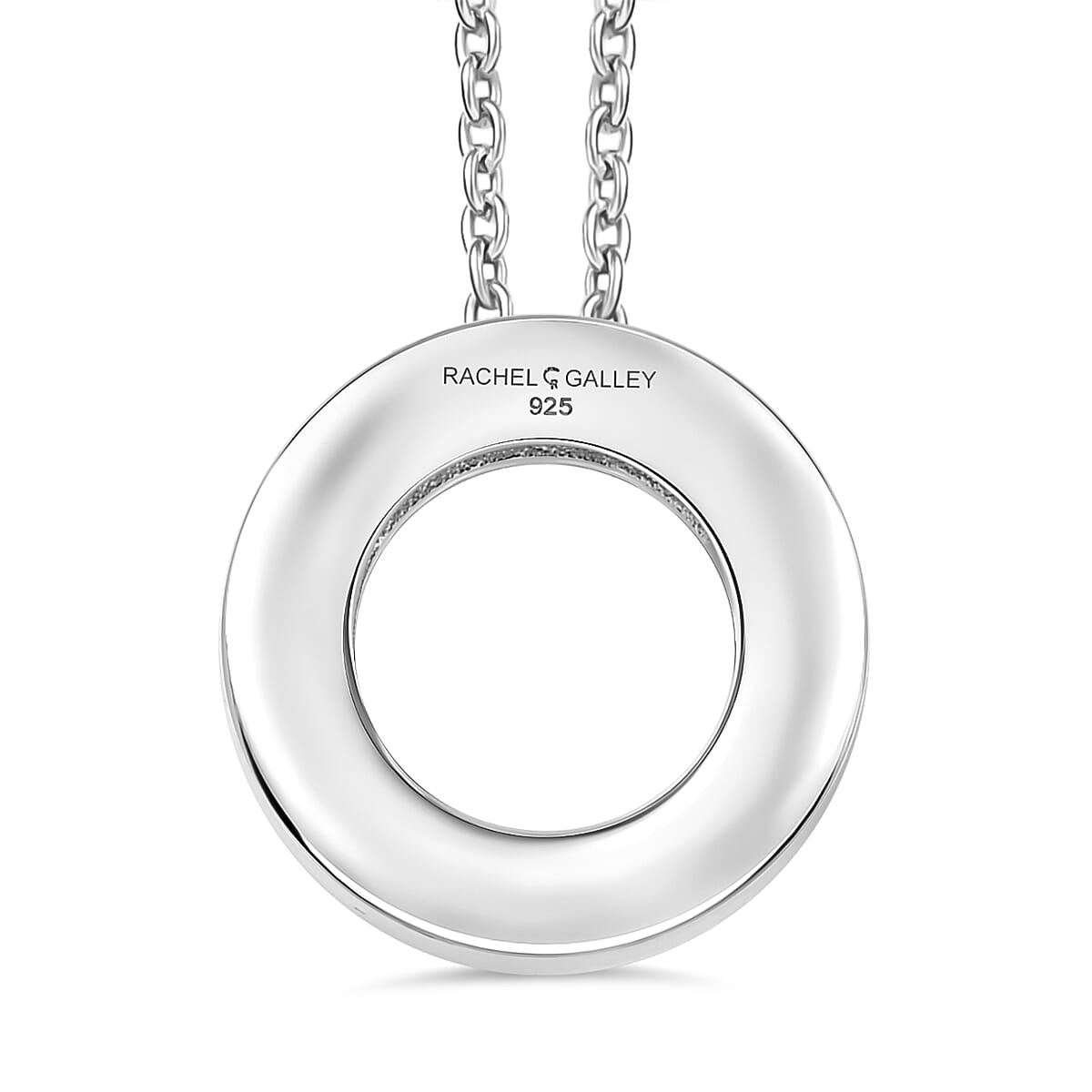 Lab Grown Diamond Pendant with Chain (Size 20) in Rhodium Overlay Sterling Silver  Wt. 5.08 Gms  0.330  Ct.