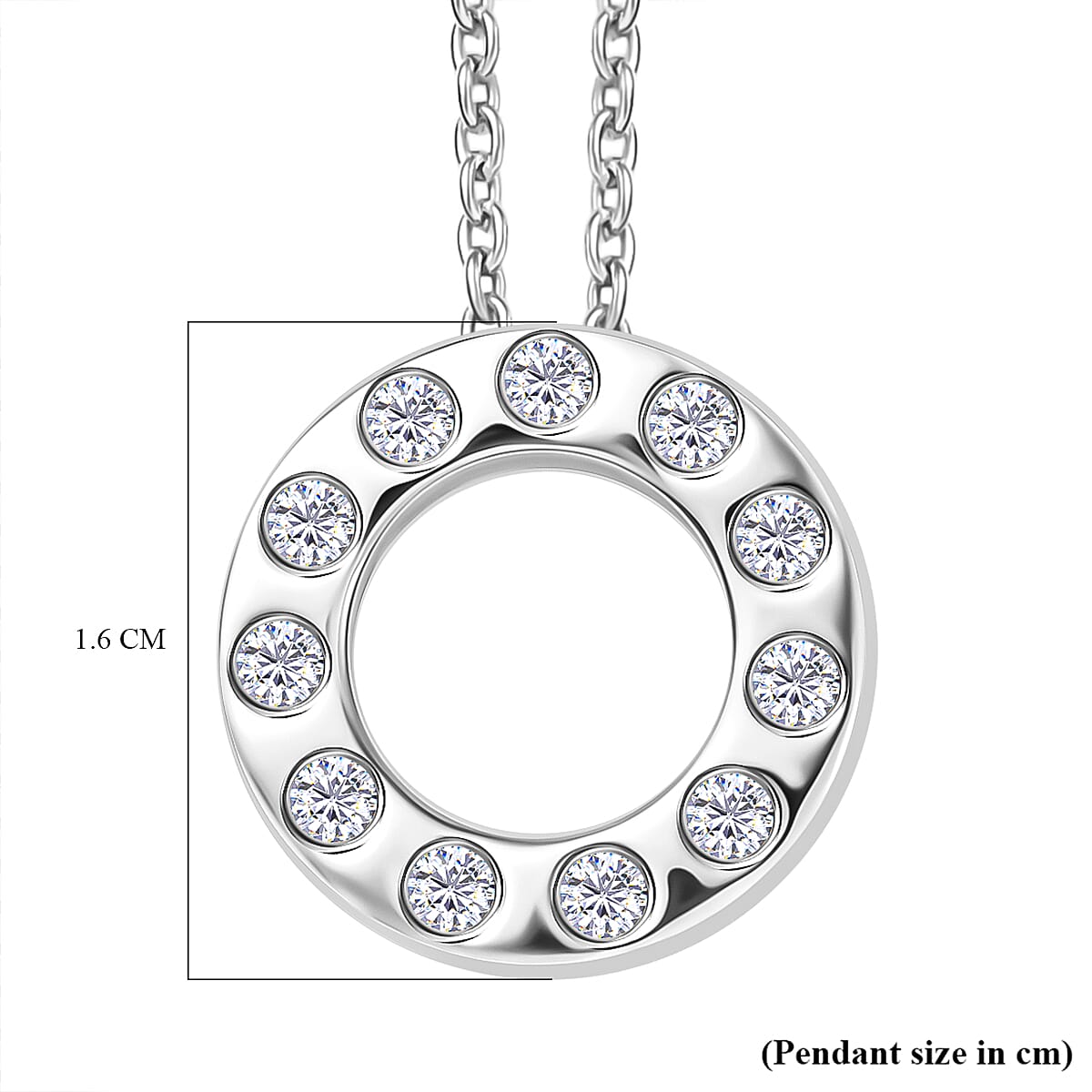 Lab Grown Diamond Pendant with Chain (Size 20) in Rhodium Overlay Sterling Silver  Wt. 5.08 Gms  0.330  Ct.