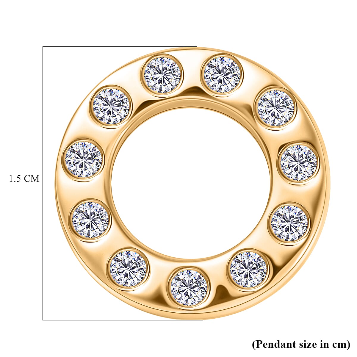 Lab Grown Diamond Pendant with Chain (Size 20) in 18K YG Vermeil Sterling Silver  Wt. 5.08 Gms  0.330  Ct.