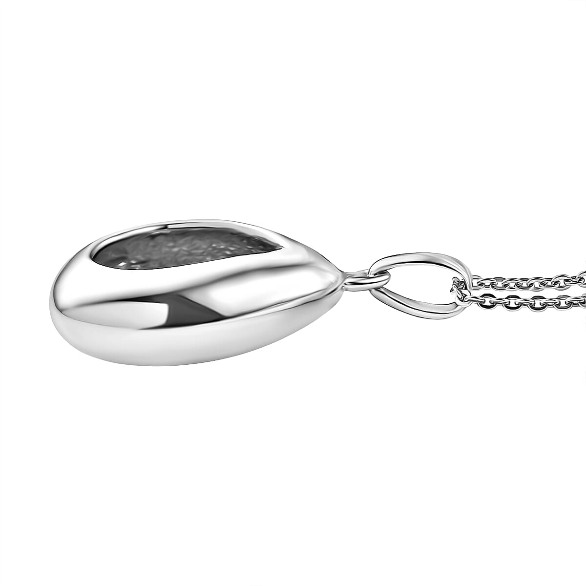 Lab Grown Diamond Pendant with Chain (Size 20) in Rhodium Overlay Sterling Silver 0.01 ct  Silver Wt. 5.4 Gms  0.100  Ct.