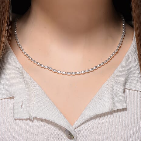 3 Piece Set -  White Shell Pearl Detachable Bracelet and Necklace (Size - 17) with Magnetic Clasp