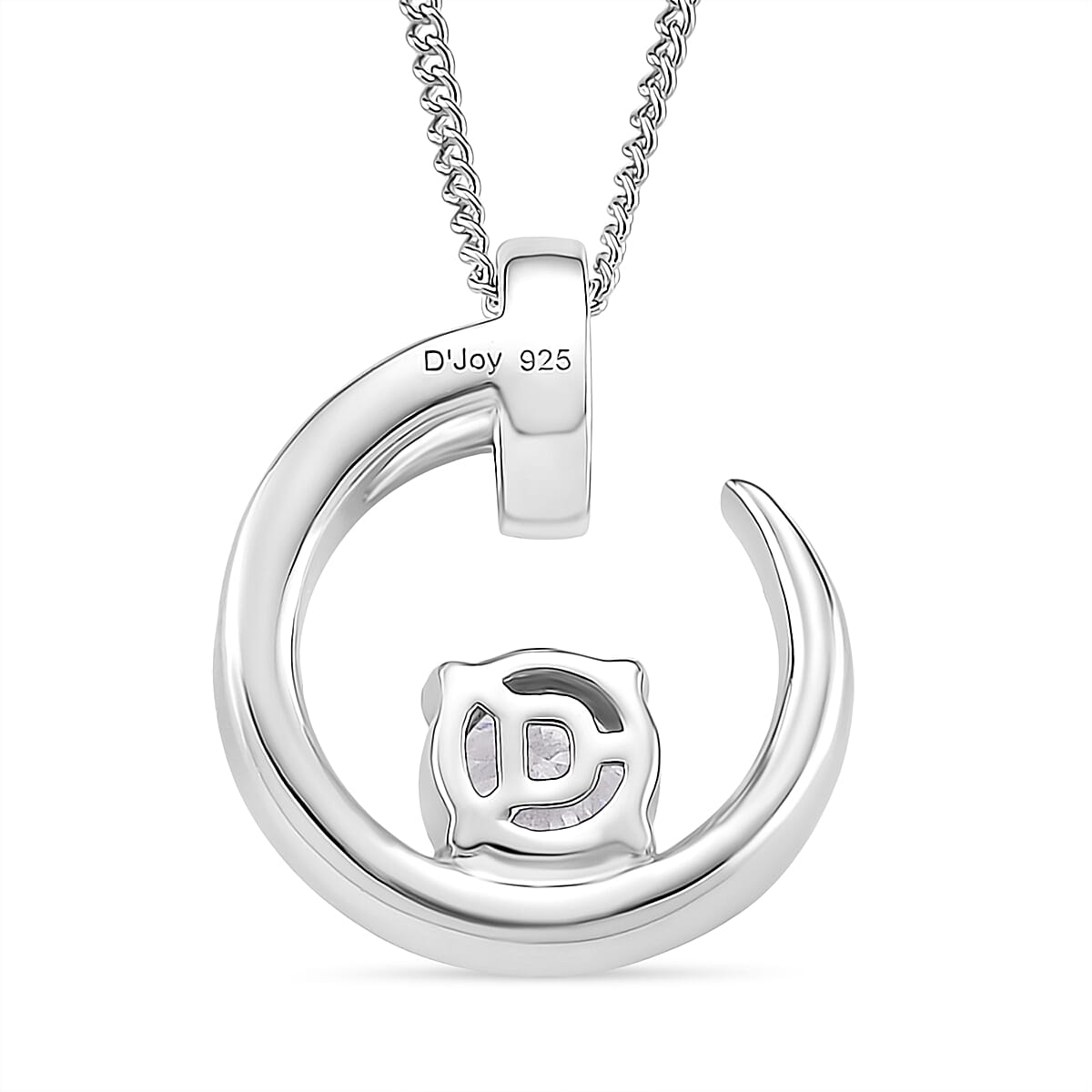 RADIANTA Moissanite - GRA Certified D-VVS1 Moissanite Pendant with Chain (Size 18) in Rhodium Overlay