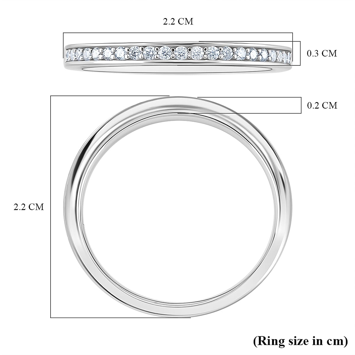 Djoy Set of 2 - RADIANTA Moissanite - GRA Certified D-VVS1 Moissanite Ring in Rhodium Overlay Sterling Silver 1.35 Ct.