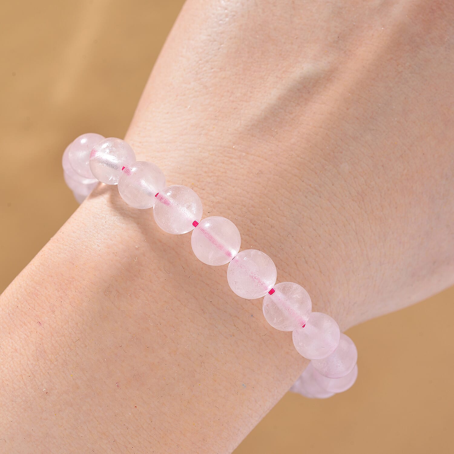 Natural Rose Quartz Set Of Sphere With Stand & Bracelet (Size 7.5 Strechable) 736.00 Ct.