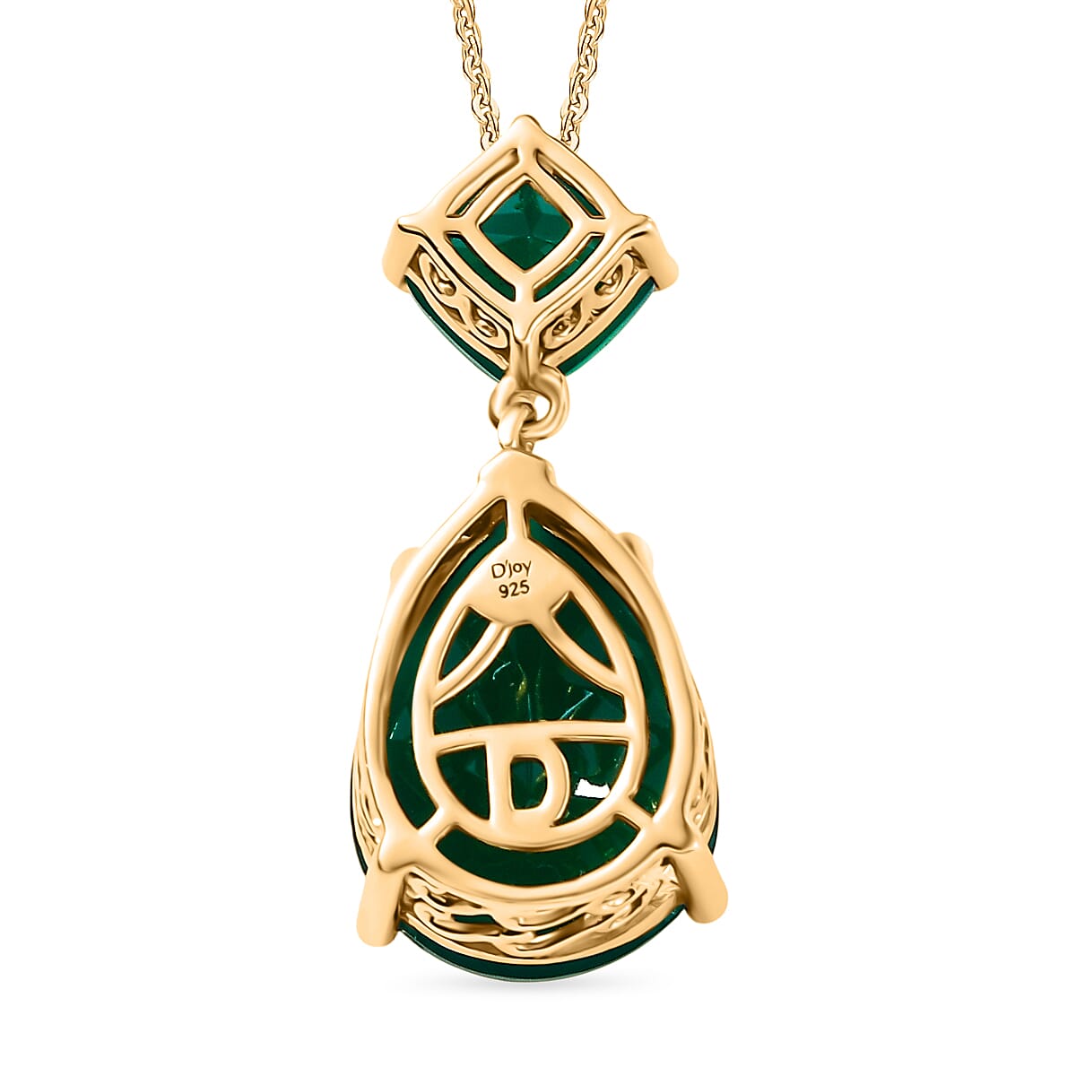 Verde Onyx Pendant with Chain (Size 20) in 14K Yellow Gold Plating Sterling Silver 8.47 Ct.