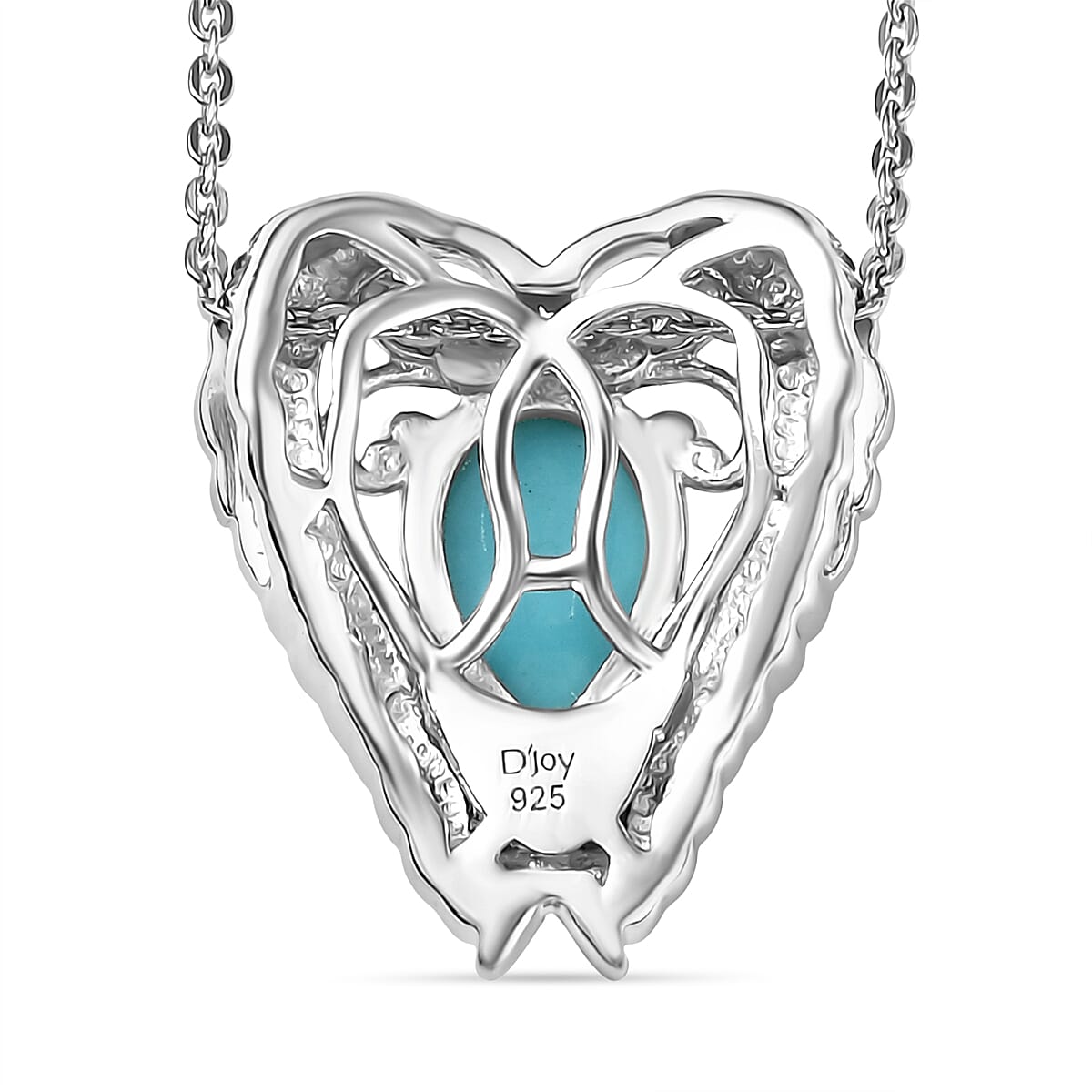 D'joy Sleeping Beauty Turquoise Pendant with Chain (Size 20) in Yellow Gold Plated & Platinum Overlay Sterling Silver 1.17 Ct.