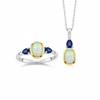 https://tjcuk.sirv.com/Products/44/0/4406034/2-Piece-Set-Ethiopian-Opal-Blue-Sapphire-Ring-Pendant-with-Chain-Size-_4406034.jpg?w=342&h=342