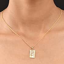 Sterling Silver Dragon Embossed Pendant with Chain (Size 20) in Yellow Gold Plating