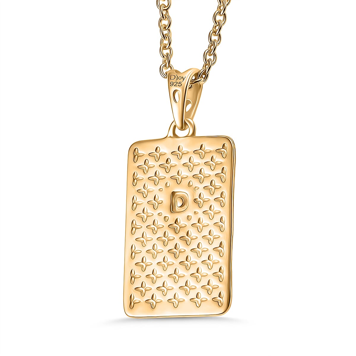 Sterling Silver Dragon Embossed Pendant with Chain (Size 20) in Yellow Gold Plating