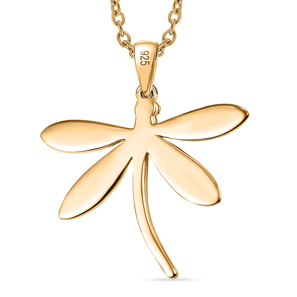 One Time Deal - DragonFly Pendant with Chain (Size 20) in Yellow Gold Plating