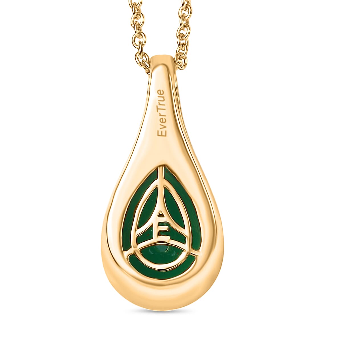 Verde Onyx Pendant with Chain (Size 20) in Yellow Gold Plating 4.41 Ct.