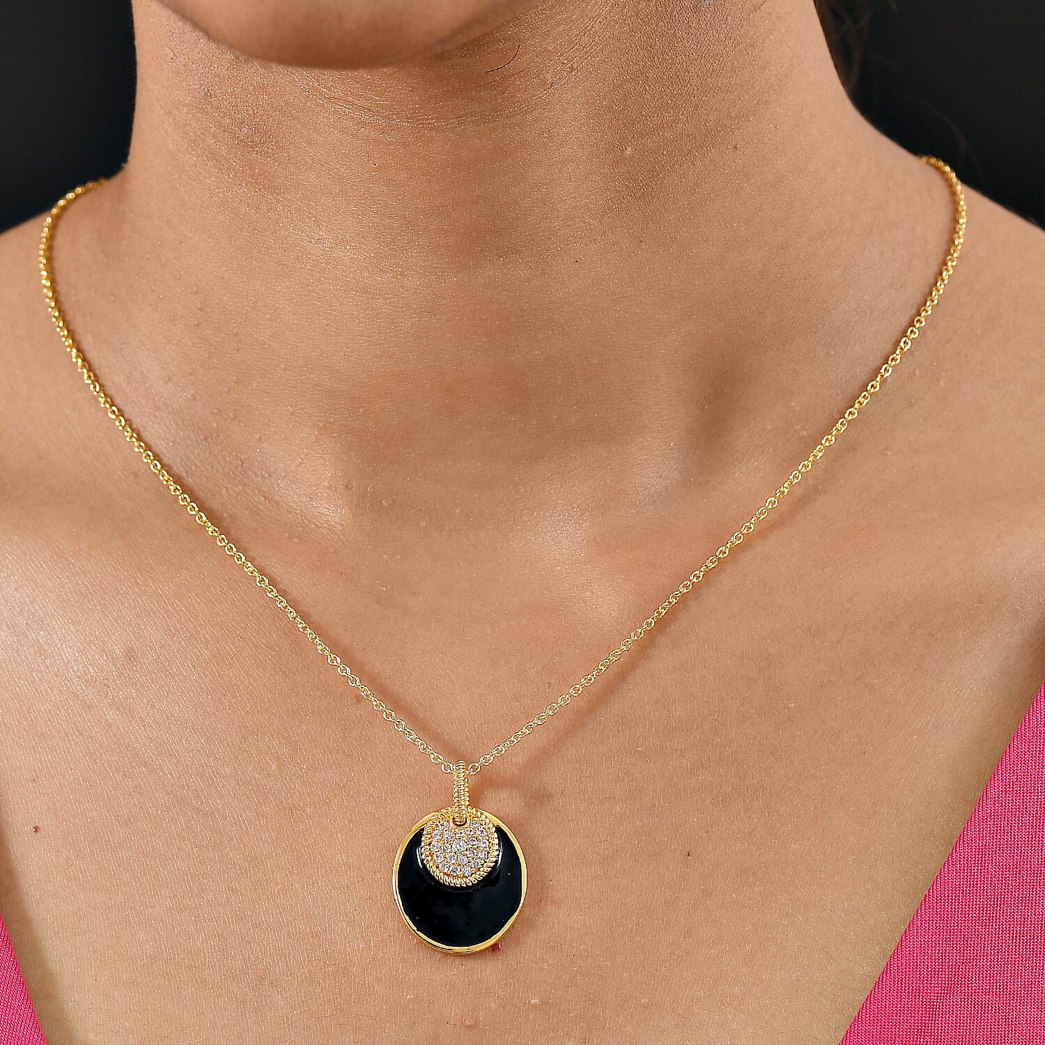 White Zircon Pendant with Chain (Size 20)